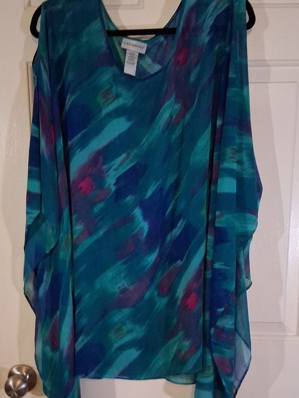 Cathy Daniels Teal, Navy & Magenta Abstract Print Tunic